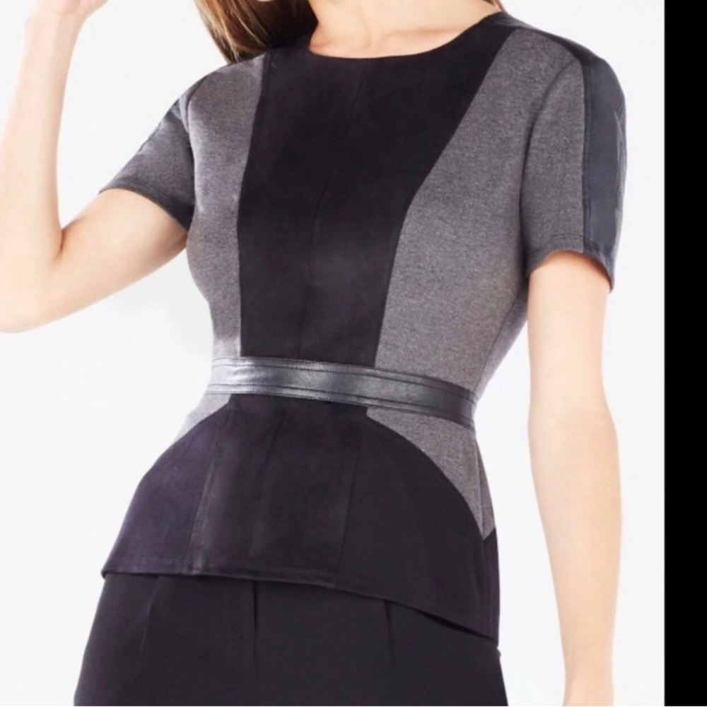BCBGMAXAZRIA Cassaundra color block top